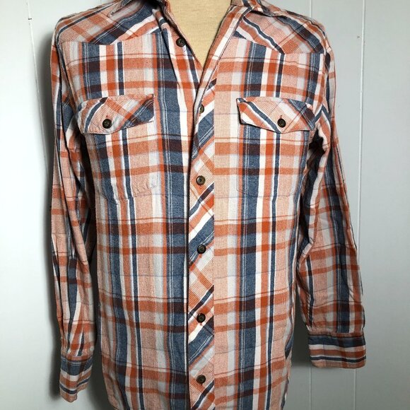 - Womens WindRiver Orange & Blue Flannel Shirt. Small.Breast Cancer Fundra… - Picture 2 of 6